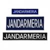 Emblemă "JANDARMERIA" spate, pe suport negru și aplicare tip Velcro (cu scai) - 20x5 cm