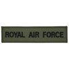 GB Patch, "ROYAL AIR FORCE", OD green, like new 14 x 3,5 cm