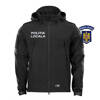 SOFTSHELL JACKET - M-TAC - BLACK - WITH BADGES - LOCAL POLICE