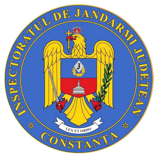 Emblema Inspectoratul de Jandarmi Judetean Constanta, emblema IJJ CONSTANTA, cu aplicare Velcro (cu scai)