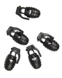 CORD STOPPER WITH METAL SPRING - PINEAPPLE - SET OF 10 PIECES - Mil-Tec - BLACK