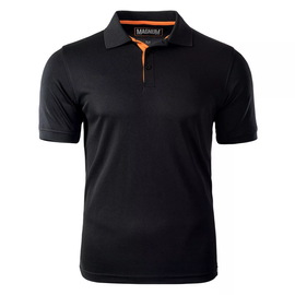 MAGNUM POLO T-SHIRT- BLACK/ BRIGHT MARIGOLD