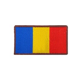 ROMANIA DRAPEL FORTE TERESTRE - 9,5 x 4 cm - BROWN CONTUR