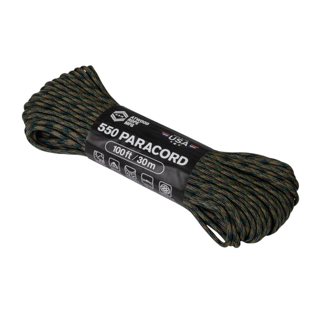 NYLON PARACORD - 550 LBS - 30 M/100 FT - Helikon-Tex - US WOODLAND