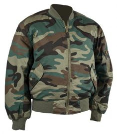 JACKET US MA1 FLIGHT WOODLAND CAMO