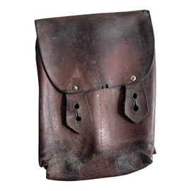 Leather bag for 4 AK-47 magazines - Romanian Army Surplus - Used