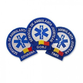 EMBLEMA AMBULANTA SAJ MANECA, CU APLICARE DE TIP VELCRO (CU SCAI) - MURES