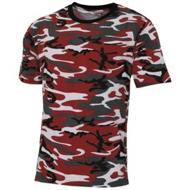 US T-Shirt, Streetstyle, red camo, 140-145 g/m2
