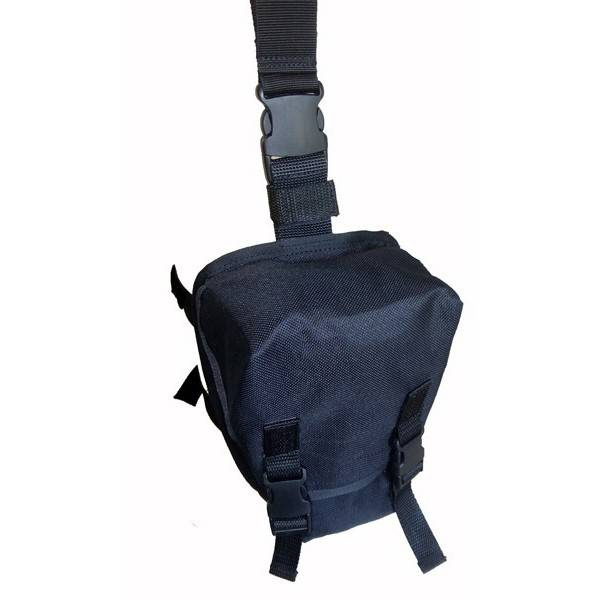 GAS MASK LEG POUCH - CORDURA - BLACK 