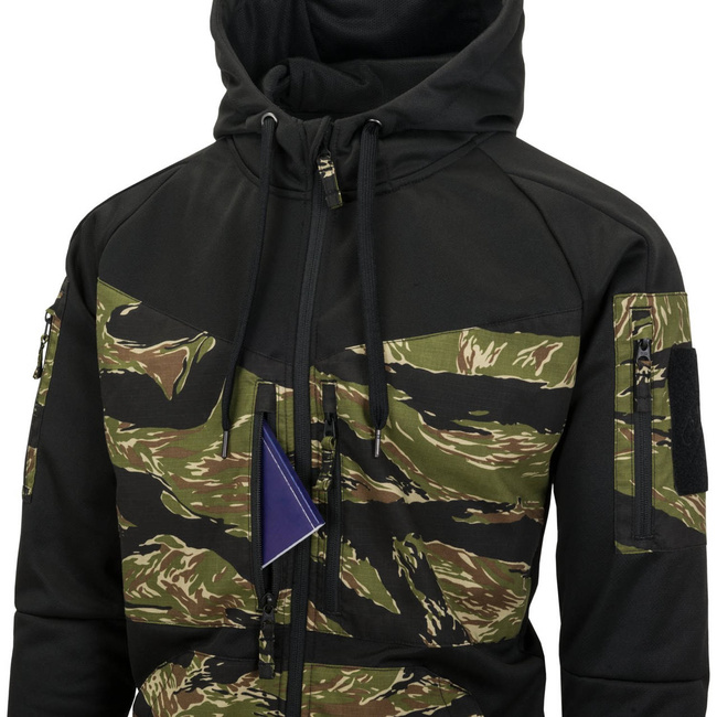 FULLZIP HOODIE - "ROGUE" - Helikon Tex® - BLACK/TIGER STRIPE