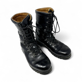 Combat Boots With Lining - Replaced Sole - Austrian Army Military Surplus - Black - Used