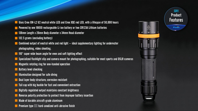 FLASHLIGHT - SD11 - FENIX®