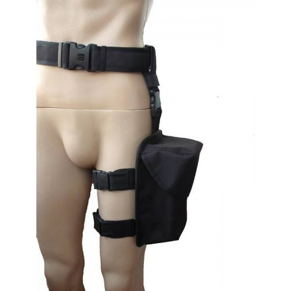 GAS MASK LEG POUCH - CORDURA - BLACK 