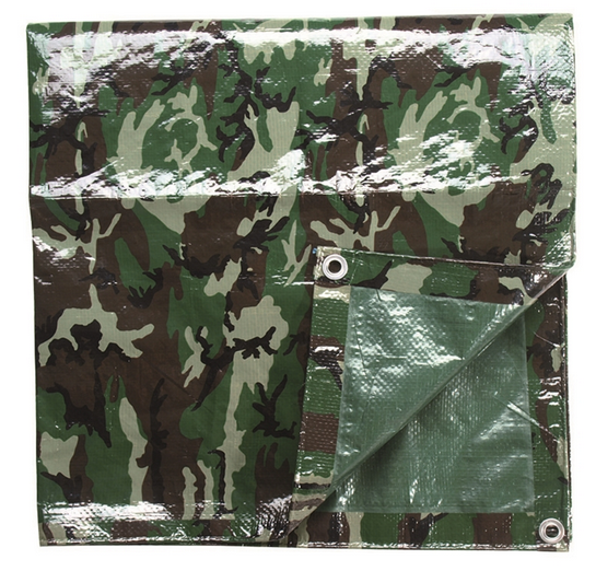 POLYETHYLENE TARPAULIN - Mil-Tec® - WOODLAND - 385 x 500 CM