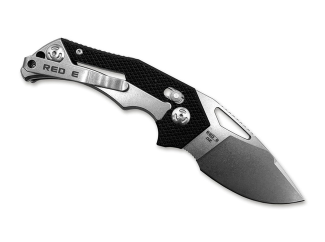 RED E STONE BLACK POCKET KNIFE - BOKER 