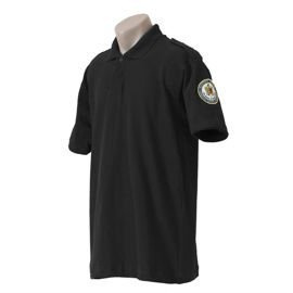 Prison Guard Polo T-Shirt, black with insignia