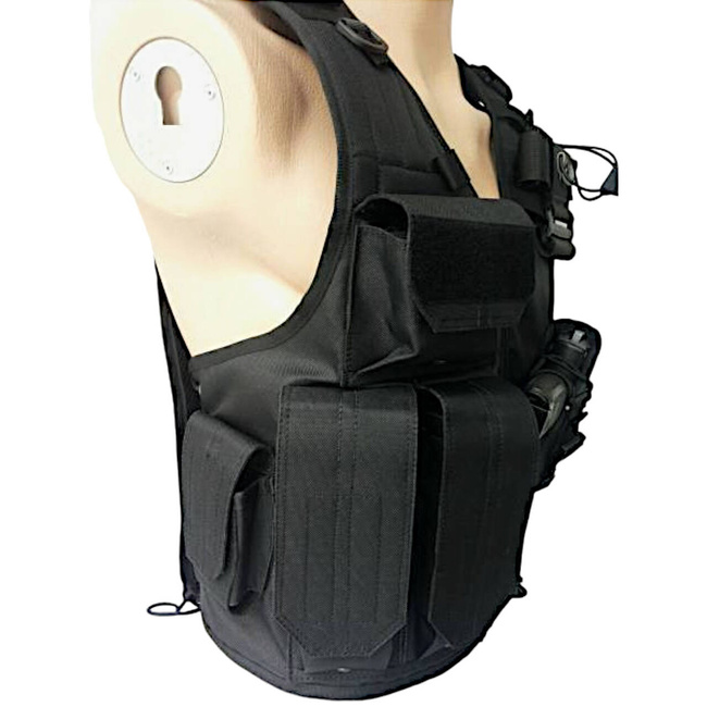 MULTIFUNCTIONAL VEST, BLACK - CORDURA - GENDARMERIE