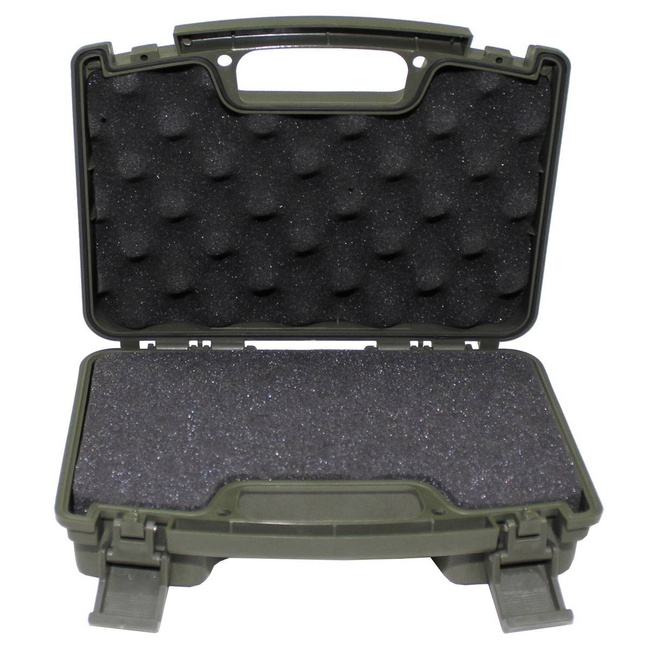 Pistol Case, plastik, small, lockable, OD green