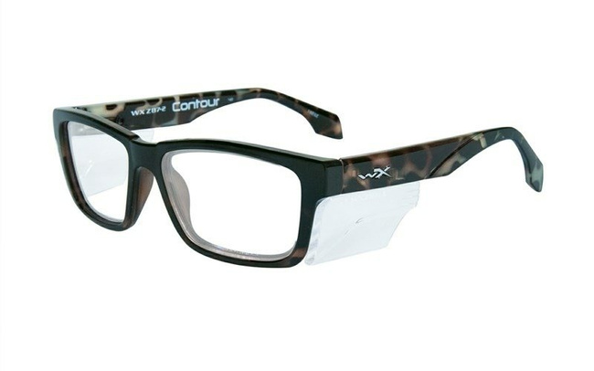 Glasses - Wileyx - CONTOUR Clear Lens Gloss Demi Black Frame