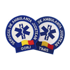 EMBLEMA AMBULANTA SAJ SPATE, CU APLICARE PRIN COASERE - BUZAU