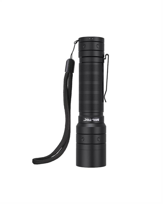 MISSION 1000 RECHARGE FLASHLIGHT - BLACK - MIL-TEC 