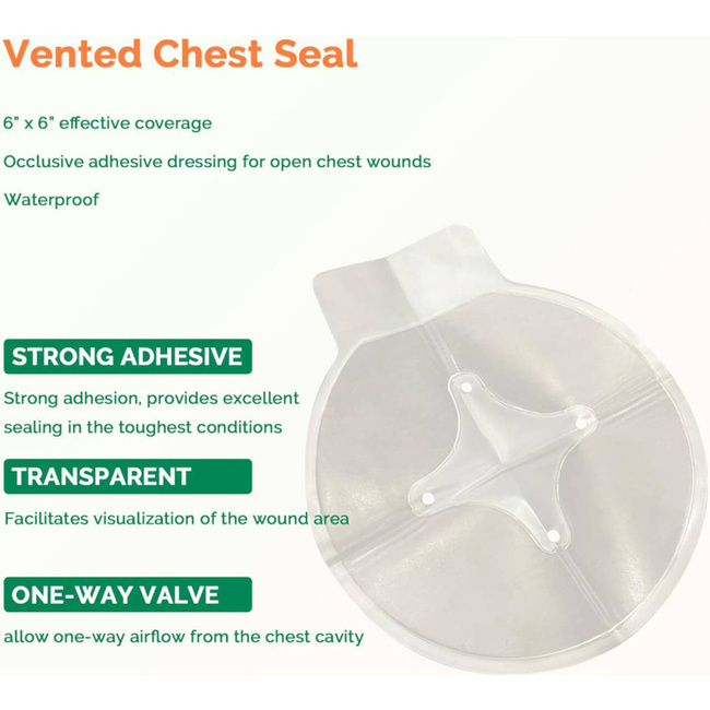 Ventilated chest seal for emergency wound care 