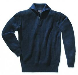 BLUE ACRYLIC NAVY SWEATER W/ ZIPPER