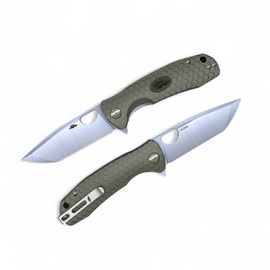 Pocket Knife - Honey Badger Tanto 14C28N Medium Green