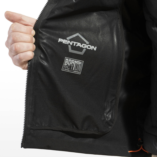 SHELL JACKET - WINDPROOF AND WATERPROOF - "MONLITE" - PENTAGON® - BLACK/GREY