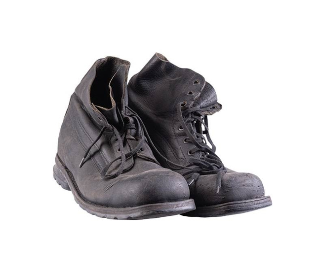 GERMAN/SWEDISH WWII BOOTS WITH RUBBER SOLE - USED CONDITION