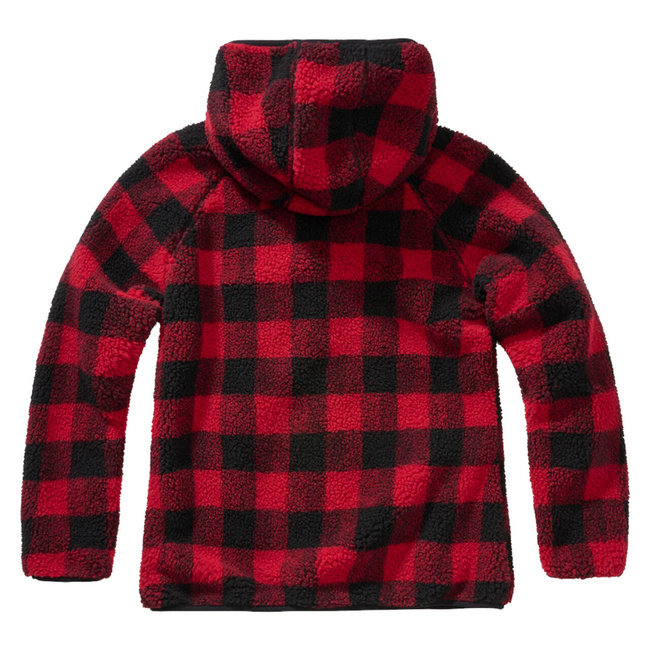 Women's Teddyfleece jacket with hood - red/black - Brandit