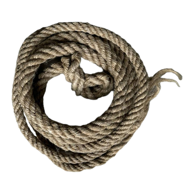 NATURAL FIBER CLIMBING ROPE - DIAMETER 15 MM - LENGTH APPROX. 3M - MILITARY SURPLUS ROMANIAN ARMY - IN GOOD CONDITION