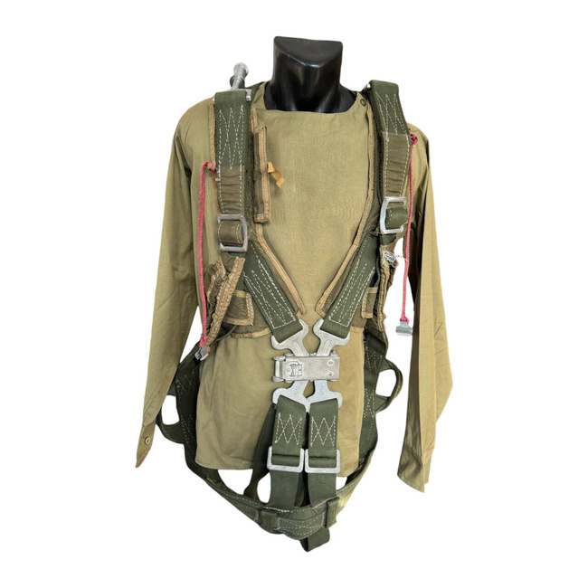 CLIMBING HARNESS - GREEN OD - MILITARY SURPLUS ROMAN ARMY - USED (DECO)